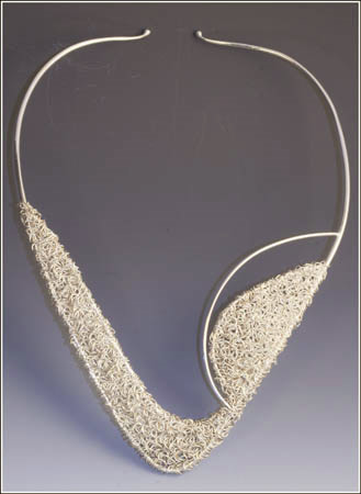 Circle texture/Frame weave: Sterling and fine silver